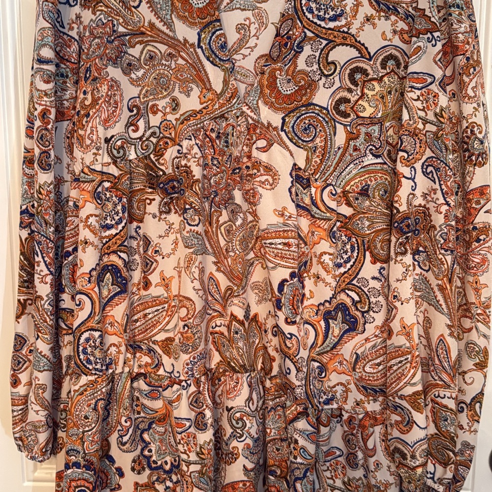SHEIN Paisley Long Sleeve Dress - Multicolor